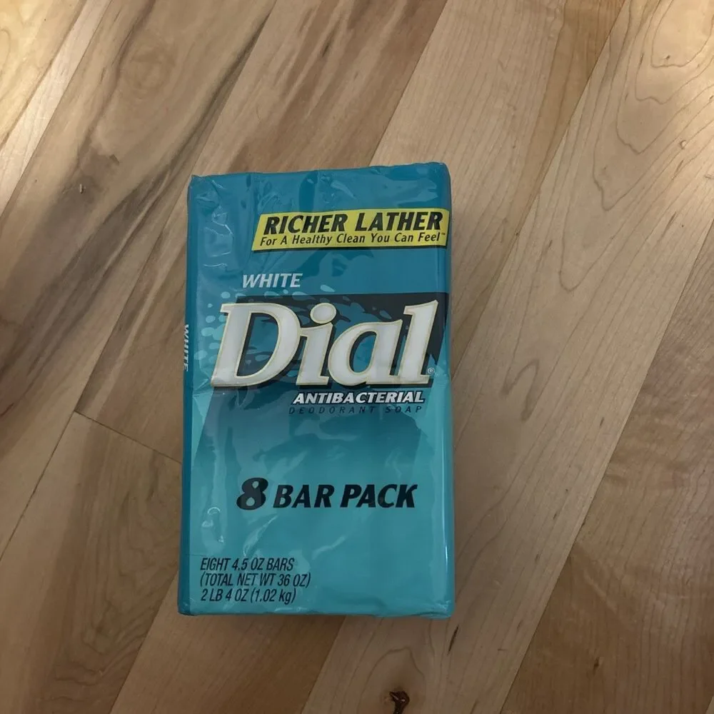 Dial Soap White Vintage Antibacterial Deodorant 8 Soap Bars Bath SEALED 1999